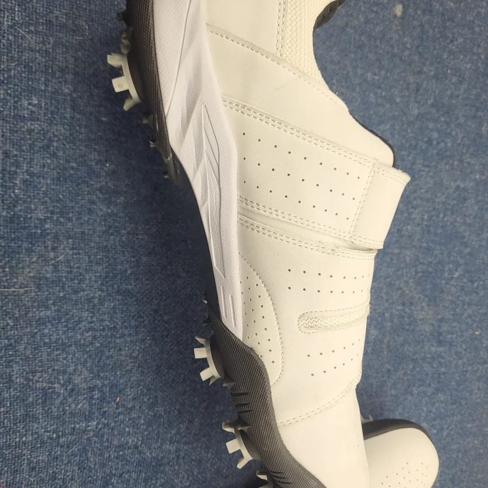 Mens White Professional Spiked Golf Shoes Dial Lacing System Size 46